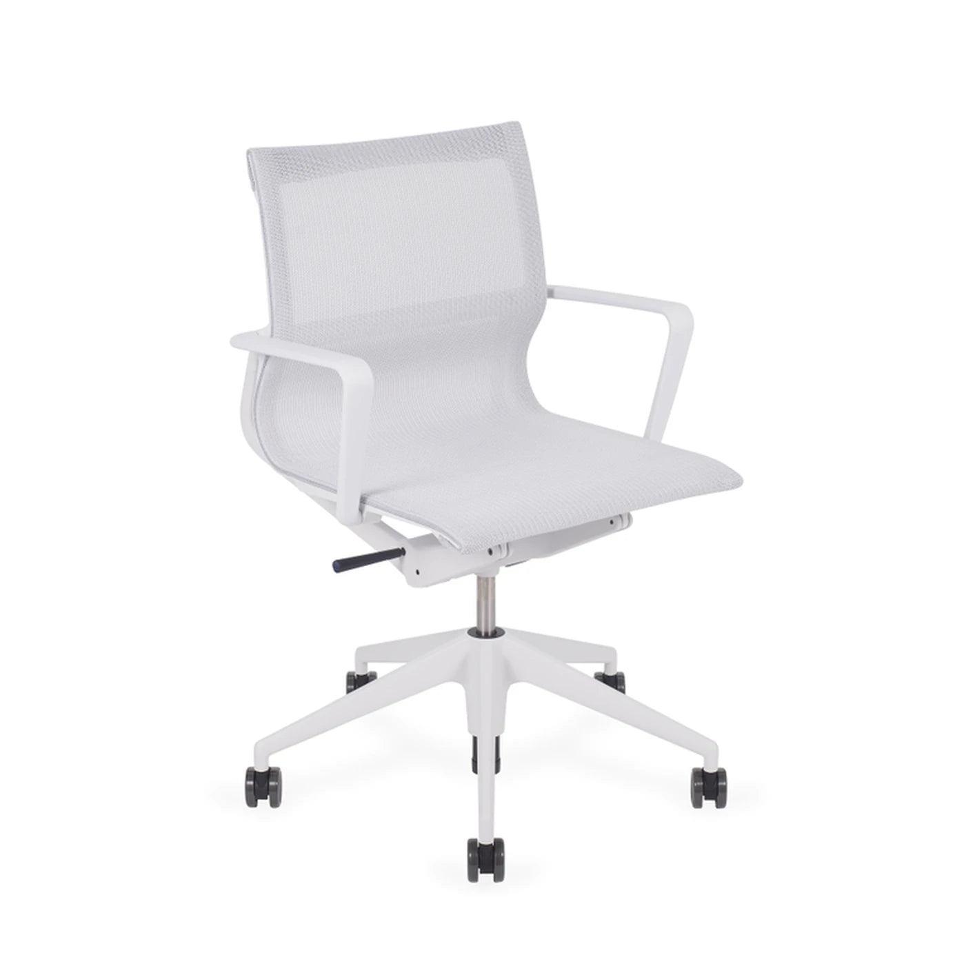 Vitra Physix Büorstuhl in Weiß von vorne links  | Gestell soft-grau / TrioKnit silber