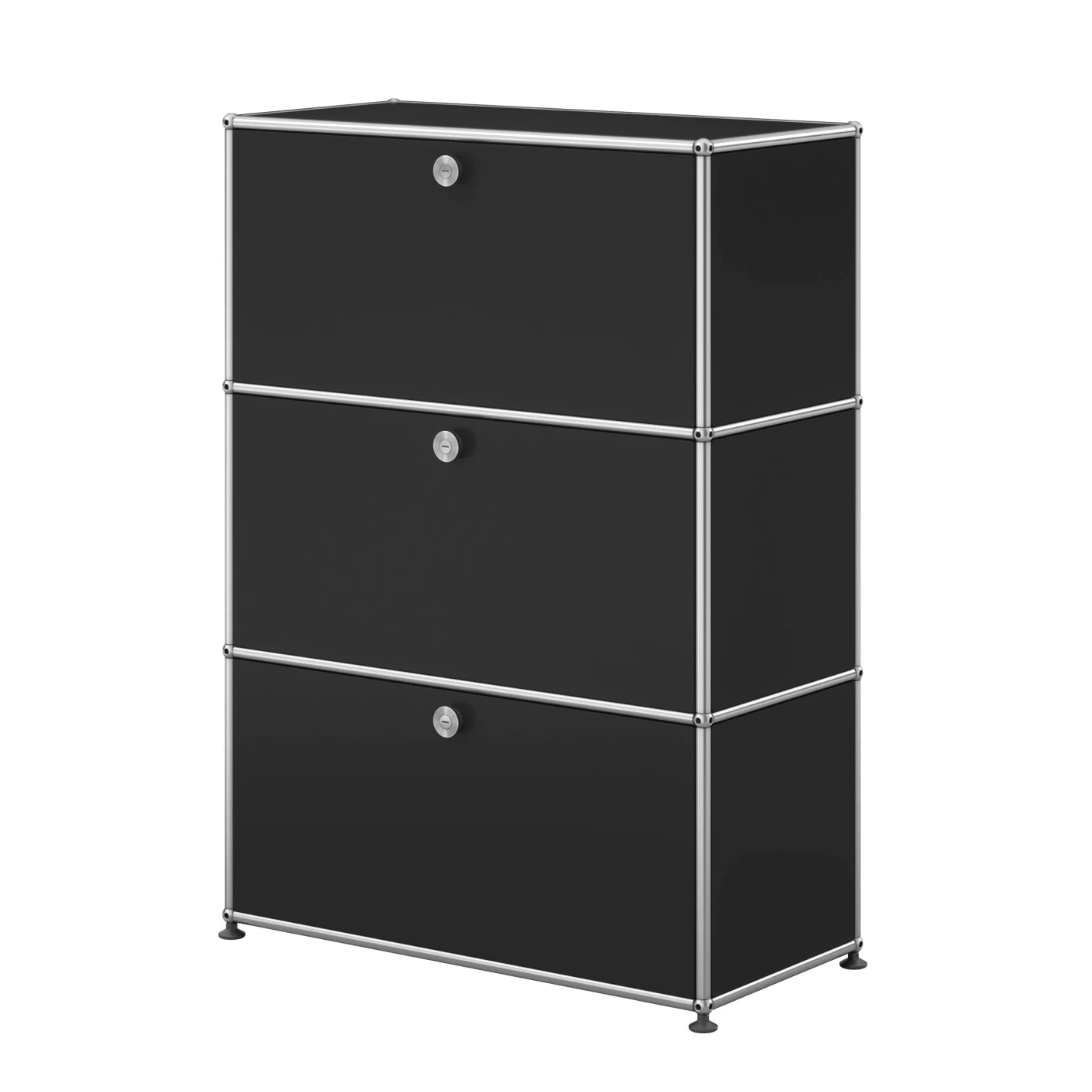 USM Haller Highboard M mit drei Klapptüren in Schwarz | Schwarz