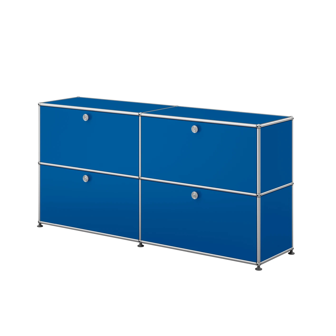 USM SIdeboard L (geschlossen) in | Enzianblau / Vier Klapptüren