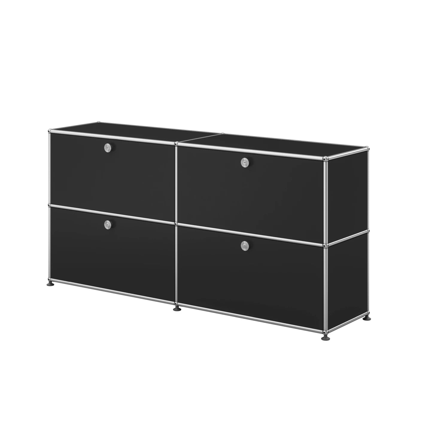 USM SIdeboard L (geschlossen) in | Schwarz / Vier Klapptüren