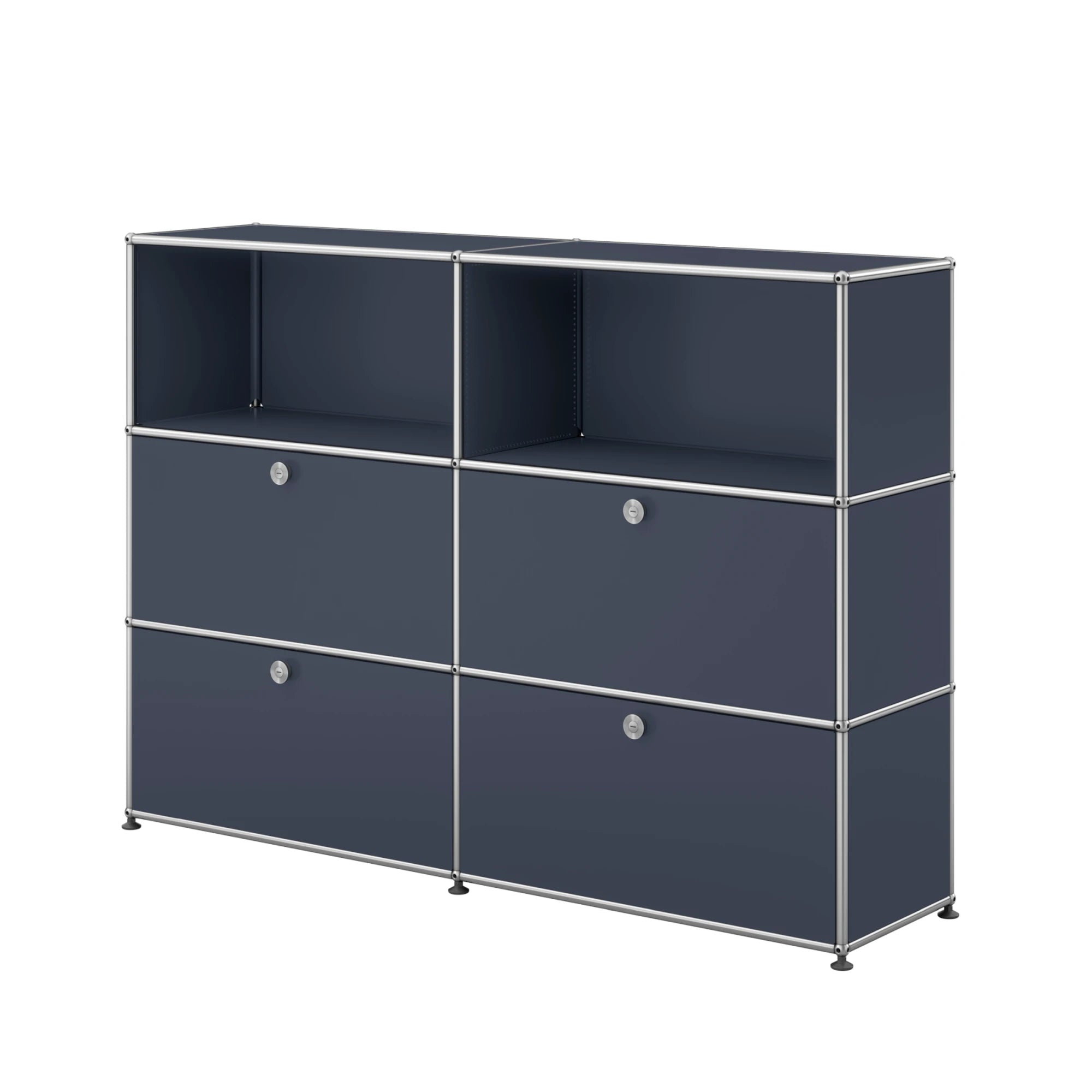 USM Haller Sideboard 2x3 mit vier Klapptüren unten in Anthrazit | Anthrazit