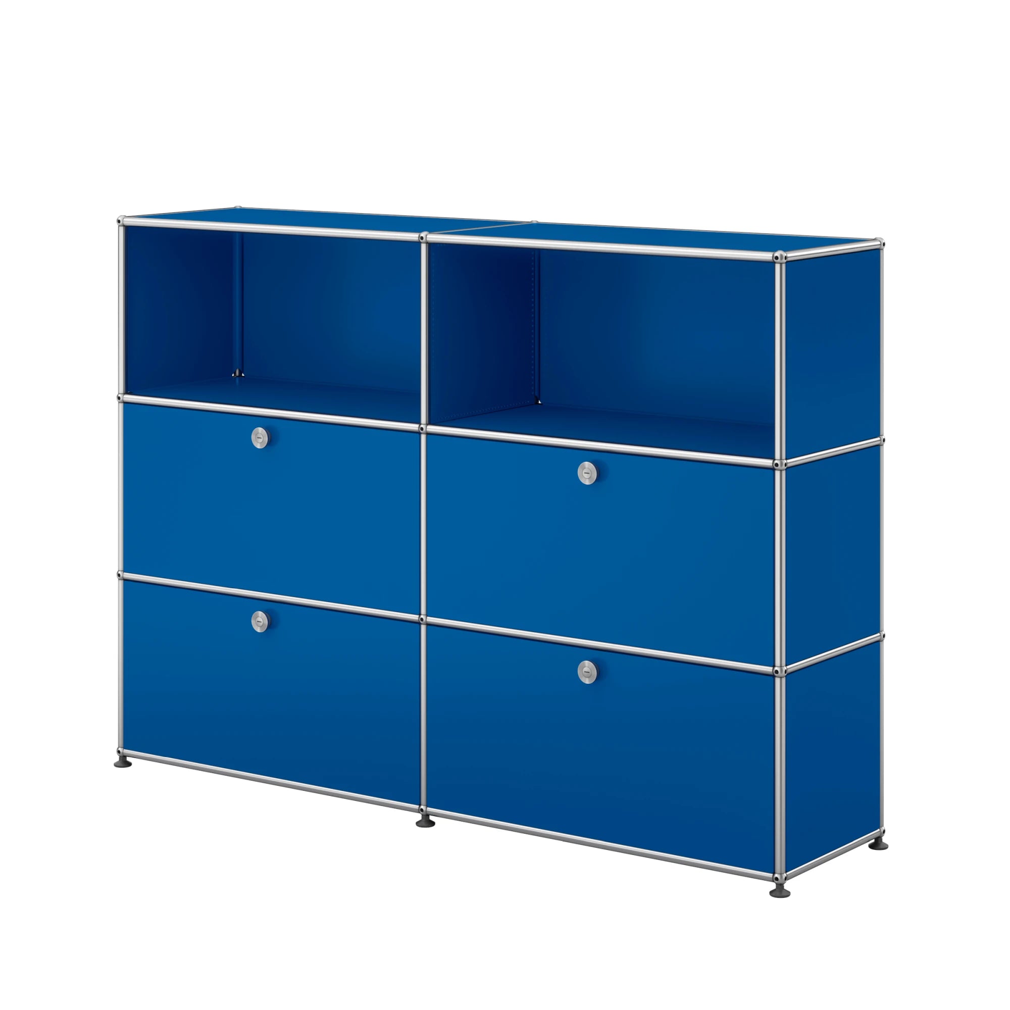 USM Haller Sideboard 2x3 mit vier Klapptüren unten in Enzianblau | Enzianblau