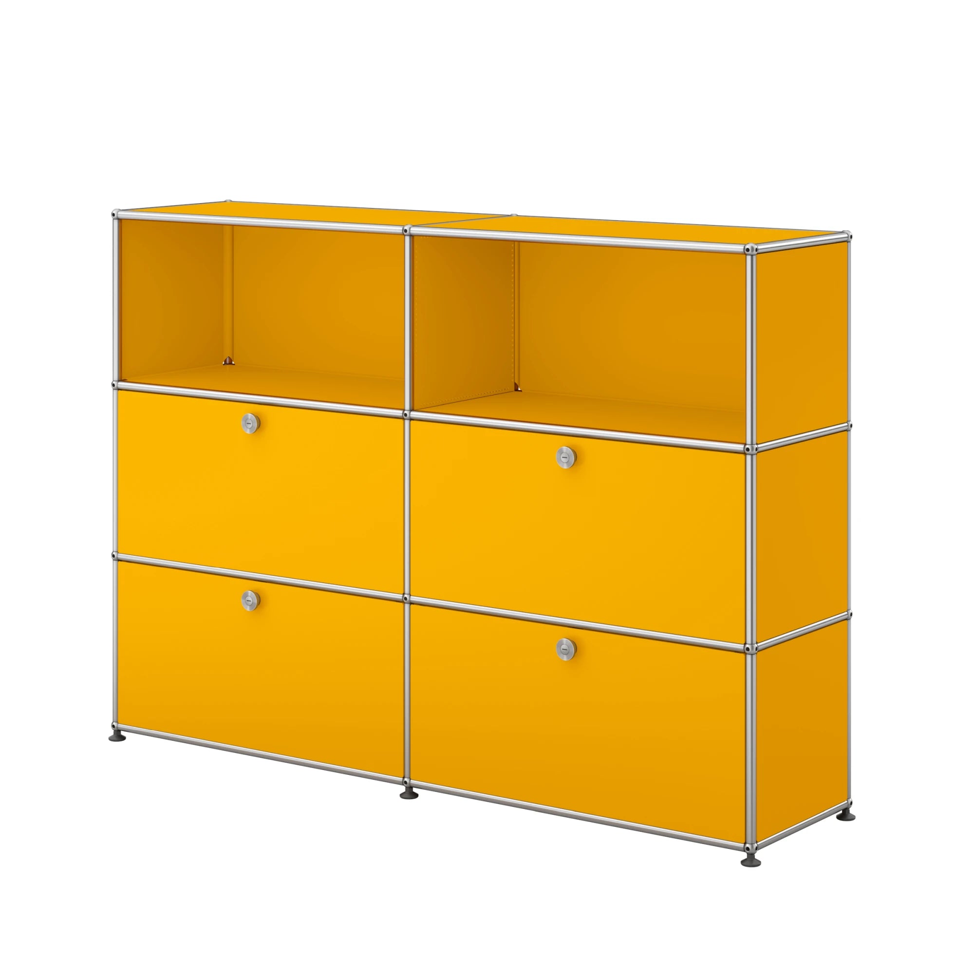 USM Haller Sideboard 2x3 mit vier Klapptüren unten in Gelb | Gelb