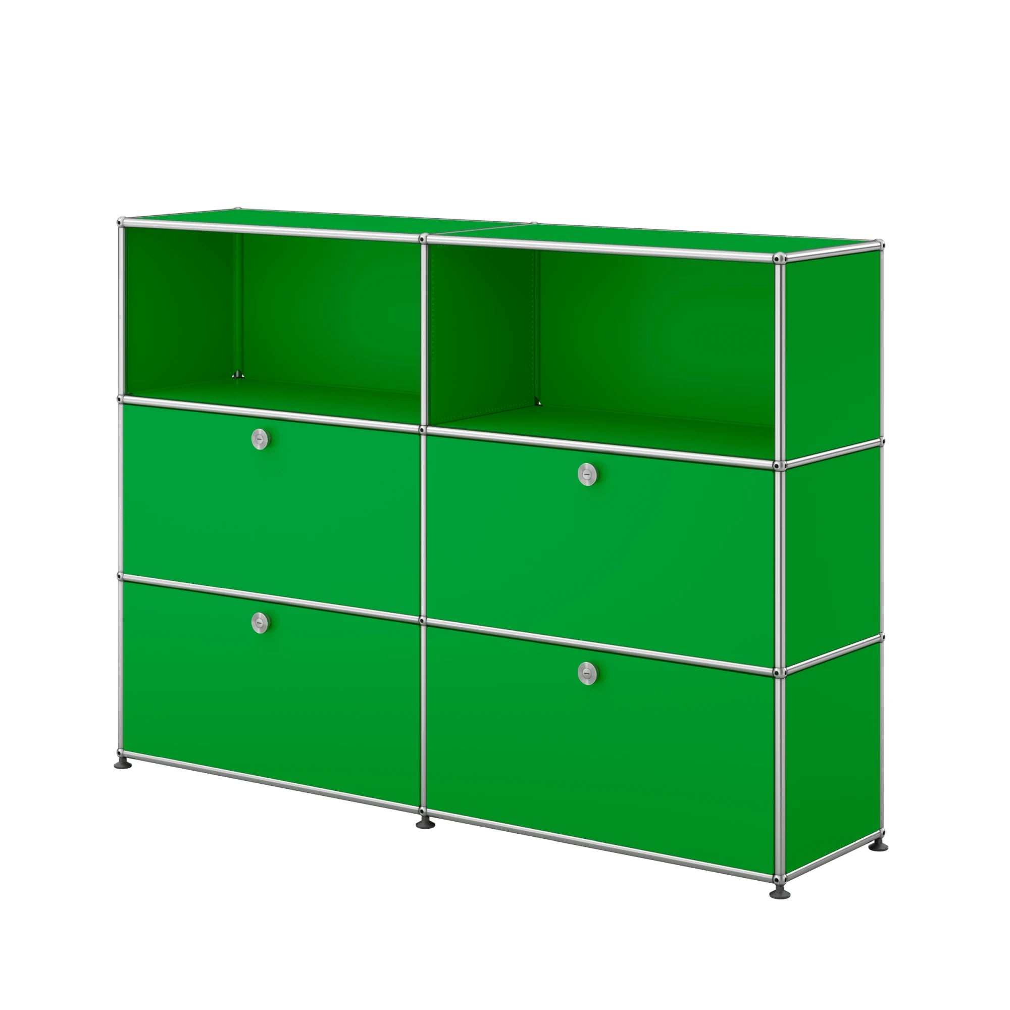 USM Haller Sideboard 2x3 mit vier Klapptüren unten in USM Grün | Grün