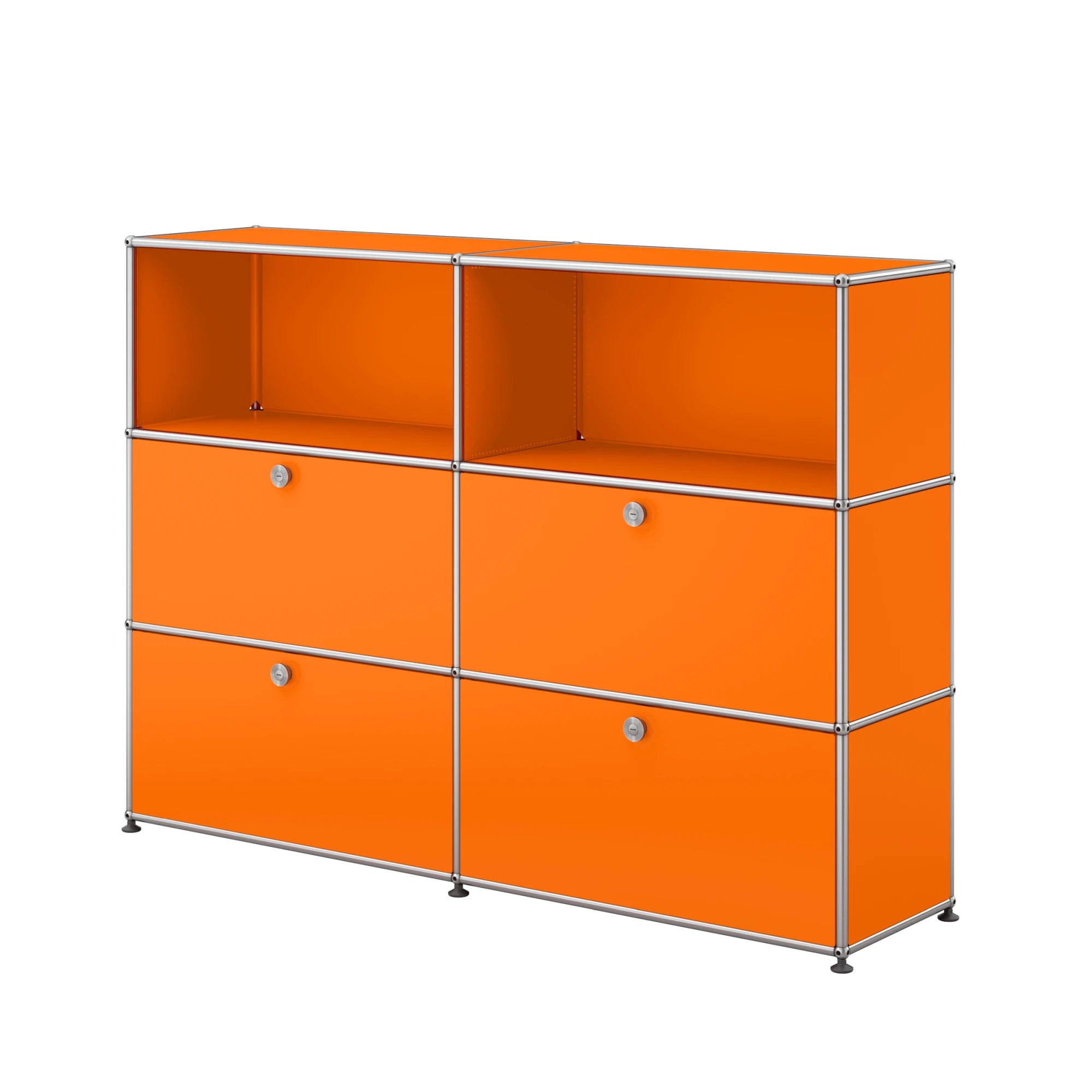 USM Haller Sideboard 2x3 mit vier Klapptüren unten in Orange | Orange