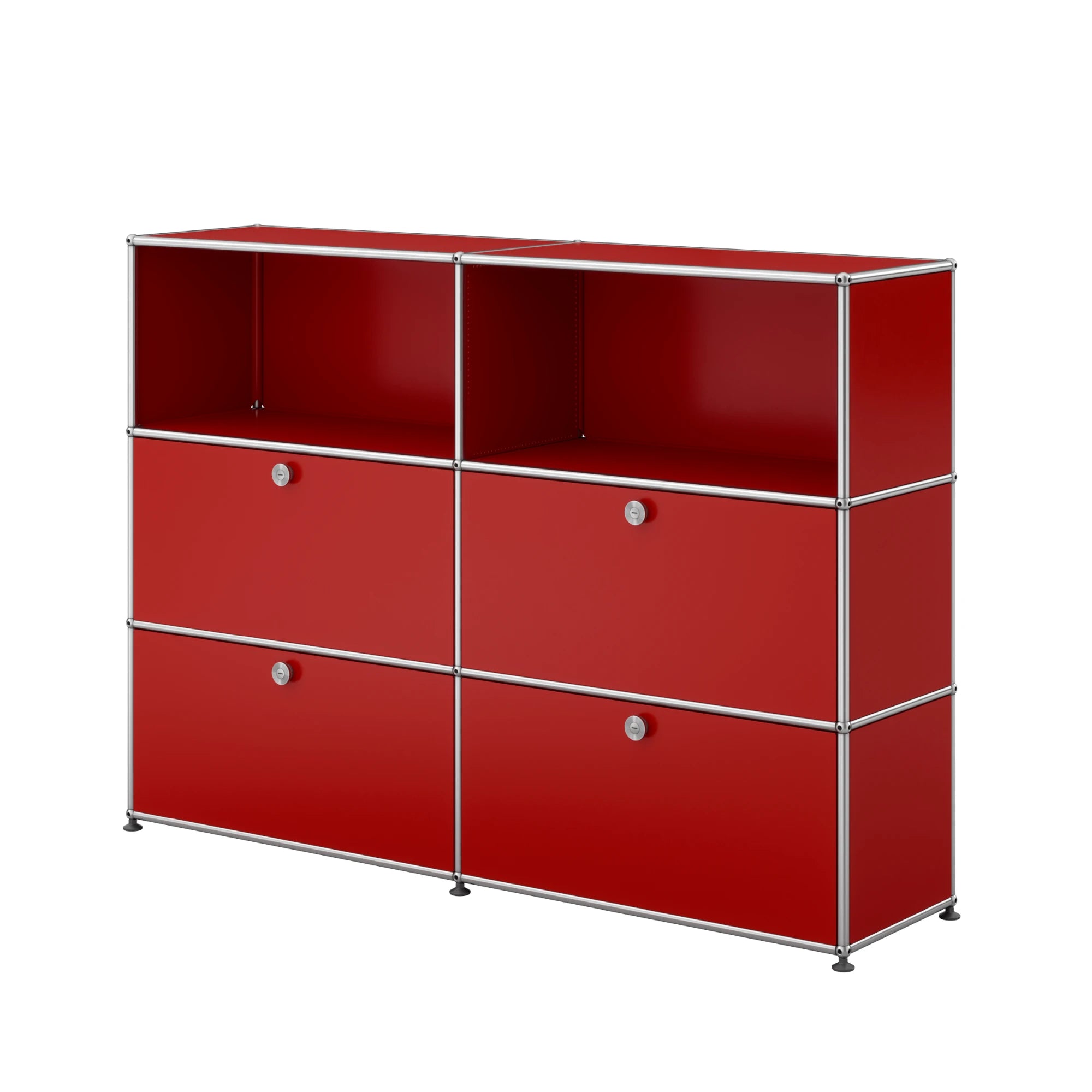 USM Haller Sideboard 2x3 mit vier Klapptüren unten in Rot | Rot