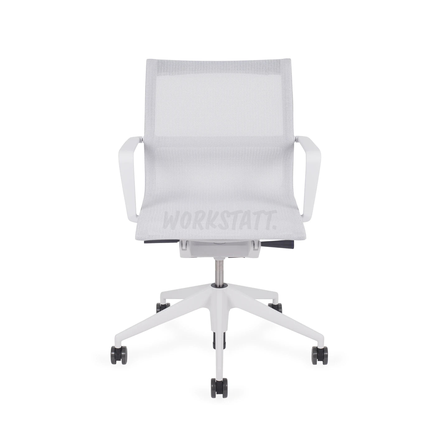 Vitra Physix Büorstuhl in Weiß von vorne | Gestell soft-grau / TrioKnit silber