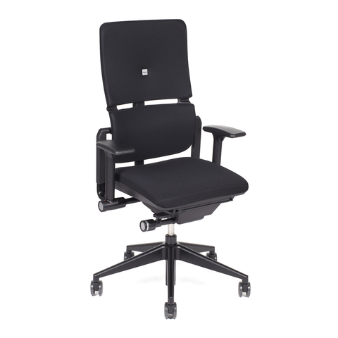 Steelcase Please Bürostuhl Black Edition in der Frontansicht | ohne Kopfstütze